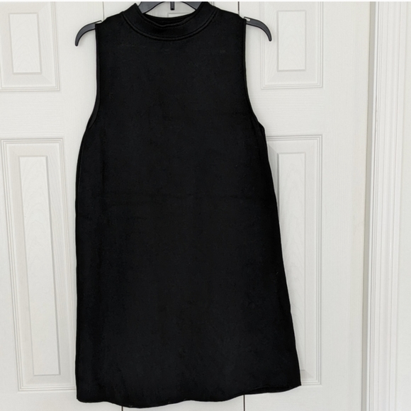 Zara Knit Sleeveless mock neck sweater dress, solid black, size large - Picture 1 of 14